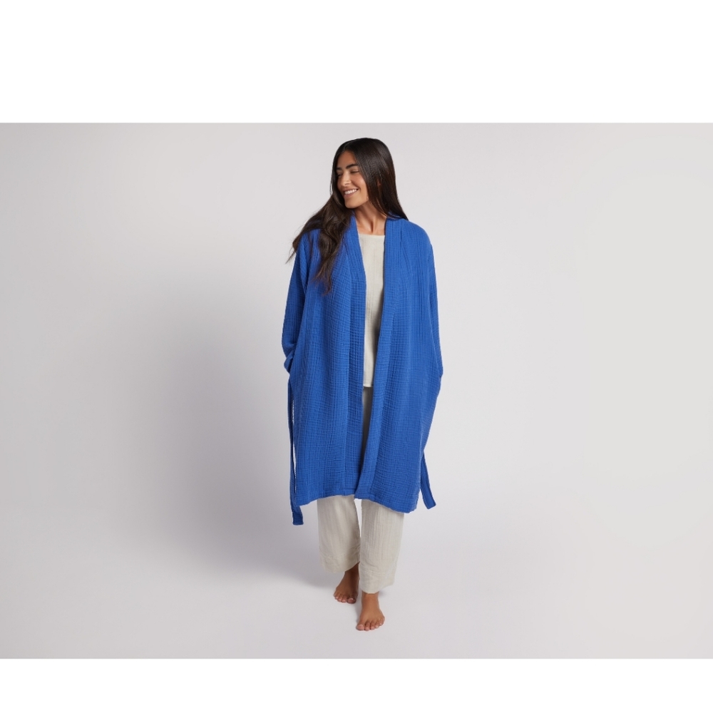 Parachute Blue Waffle Robe - Picture 3 of 12